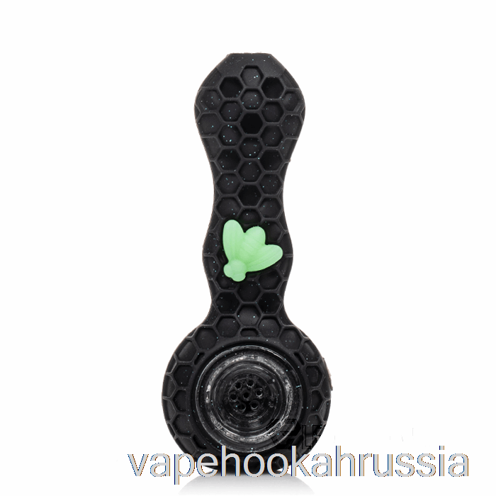Силиконовая ложка для сока Vape Stratus Bee, блестящая пантера (черный с блестками/зеленый УФ-пчела)